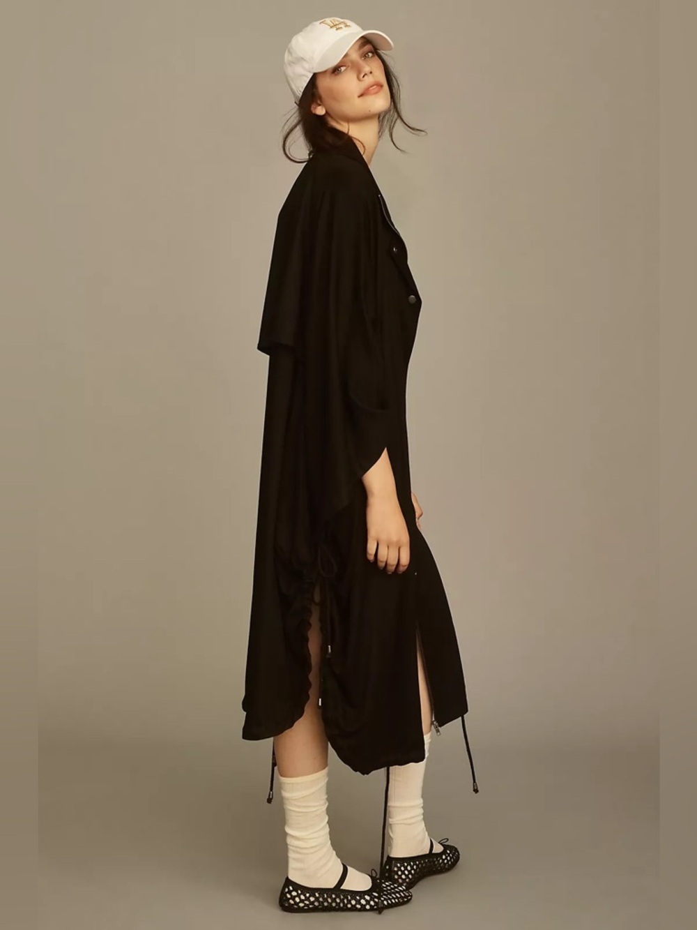 Anthropologie PILCRO Utility Poncho Cape Trench Oversize | one size all | black - Picture 4 of 10